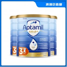【澳洲直邮包邮】Aptamil 爱他美 金装3段 900克x3罐/箱（12个月+）【收件人身份证必须上传】【新疆、西藏、内蒙古、青海、宁夏、海南、甘肃，需加收运费】